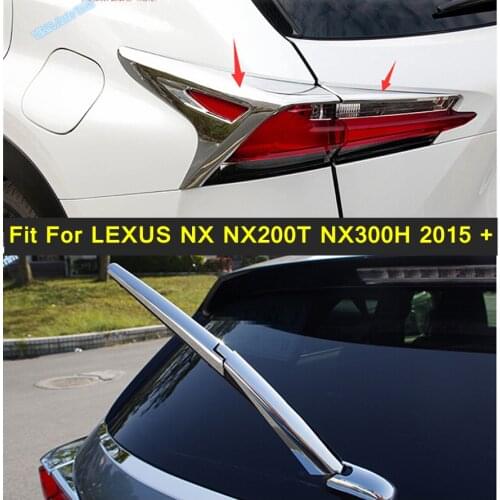 Lapetus Chrome Rear Tail Trunk Lights Lamp Frame Stickers Cover Trim 4 Piece / Set Fit For LEXUS NX NX200T NX300H 2015 - 2019