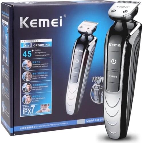 KEMEI 5 In 1 Professional Rechargeable Hair Trimmer Hair Clipper Shaver Razor Cordless Adjustable Hair Cutting Machine KM-1832