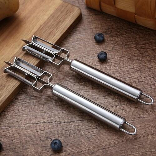 Multifunctional Peeler Trinity Stainless Steel Peeler Double-sided Vegetable and Fruit Shaver Kitchen Utensils Wholesale