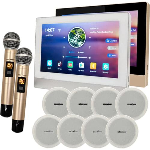 WiFi Wall Amplifier Audio PA Coxial Ceiling Speaker Wireless Microphone Karaoke Stereo Music Combos