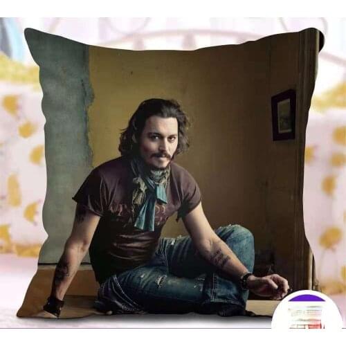 Johnny Depp Pillowcase Pretty Scholar Yu Lexuan Same Paragraph Star Photo Poster Cushion Cover Souvenir Home Decor Throw Cover
