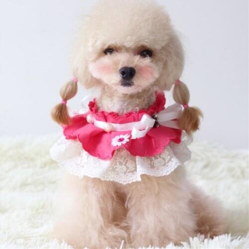 2019 New Puppy Handmade Fantasy purple Daisy Dog Lace Bib Pet jewelry Cat Dog Collar Lace Bibs Bows Tie Grooming Accessories