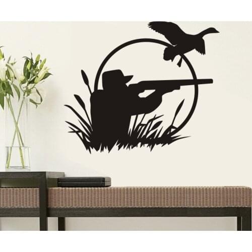 Hunt Duck Decal Hunting Dog Shotgun Sticker Hollow Sticker Hunter Car Window Vinyl Decal Funny Poster Motorcycle