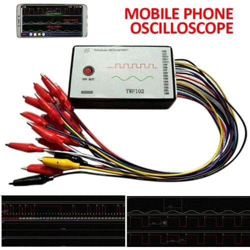 Portable Mobile Phone Oscilloscope 13 Signal Sampling Ports TWF102 For Android Logic Analyzer Oscillator Digital Analysis