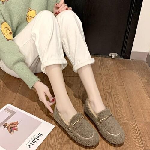 2019 autumn and winter wear female flat bottom plus velvet cotton shoes Warm winter shoes Comfortable cotton shoes shoes U16-38