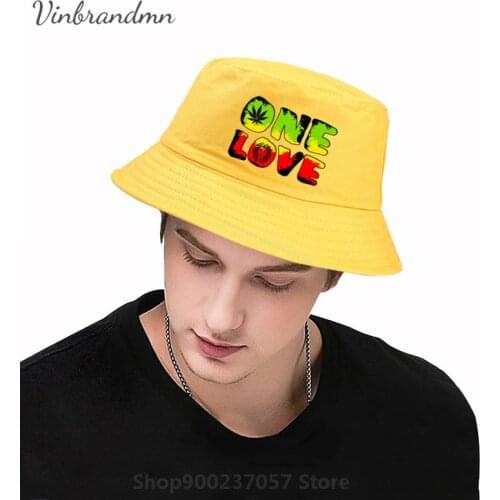 RASTA ONE LOVE CITY Rastafari Lion King Panama Bucket Hat Jamaica Flag The Best of Red Yellow & Green Design Bucket Cap