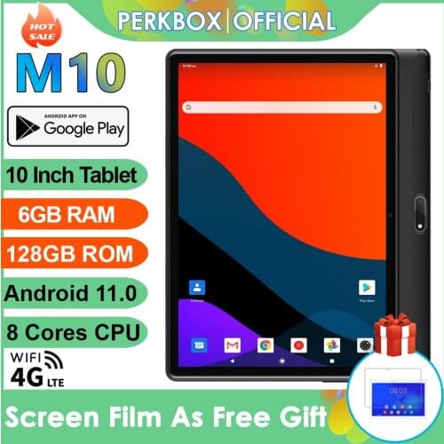 Global Version 10 Inch Tablet Android 10.0 OS Octa Core 6GB RAM 128GB ROM 1280x800 IPS 4G FDD LTE GPS WiFi Bluetooth Netflix Pad