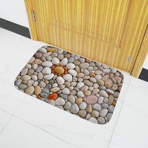 Drop Shipping Non-slip Cobblestone Stone Pattern Door Floor Mat Indoor Hallway Doormat Kitchen Carpet Rug For Bedroom Corridor