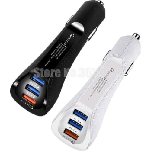 QC3.0 3 Ports USB Car Charger Mobile Phone Car-Charging Universal Adapter for iphone samsung USB Fast Car Charger