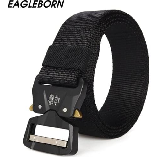 New Men Belt Military Combat Training Multi-function Buckle Camouflage Army Fan Outdoor Tactical Belt Army Green Nylon Belt Men