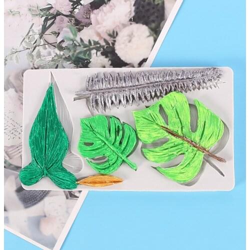 3D Silicone Baking Mold DIY Tortoiseshell Leaves Mould Chocolate Fondant Cake Decorating Tool Temperature Resistance