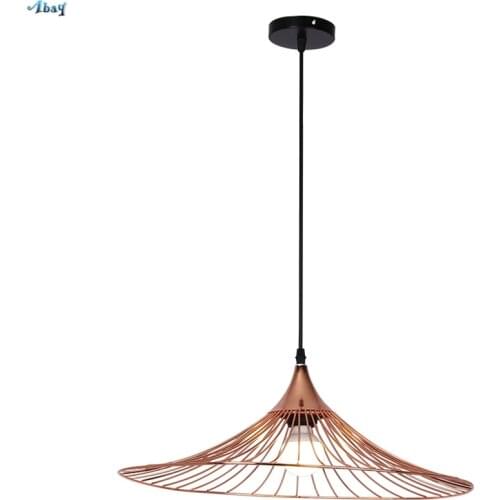 Modern Straw Hat Lotus Pendant Lights Living Dining Room Loft Iron Industrial Lamps Luxury Art Deco Desk Hanging Lights Fixtures