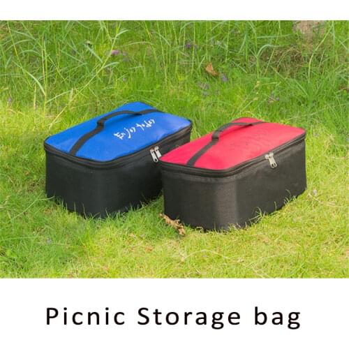 Large capacity picnic bag Oxford outdoor cooking utensils bag, anti-collision protection bag, cooker kit