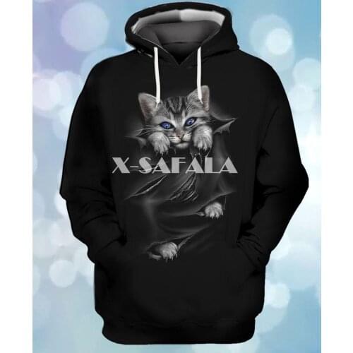 Cat Inside Kawaii Cats Animal 3D Full Print Size Hoodie Man Women Harajuku Outwear Zipper Pullover Sweatshirt Unisex-2
