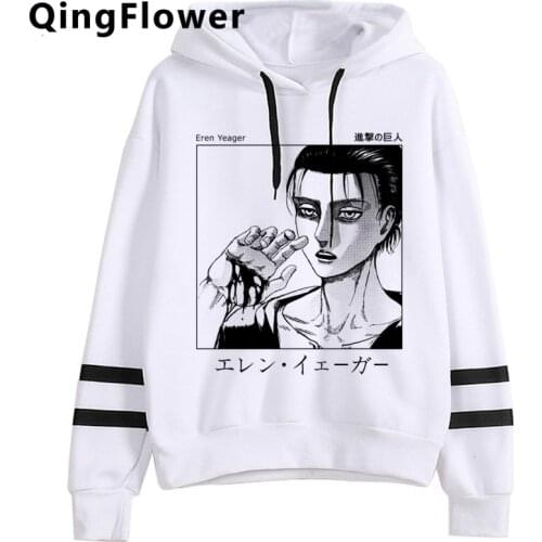 Attack on Titan Shingeki No Kyojin Aesthetic Graphic Unisex Hoodies Men Titans Attack Japanese Anime Sweatshirt Manga Hoody Male