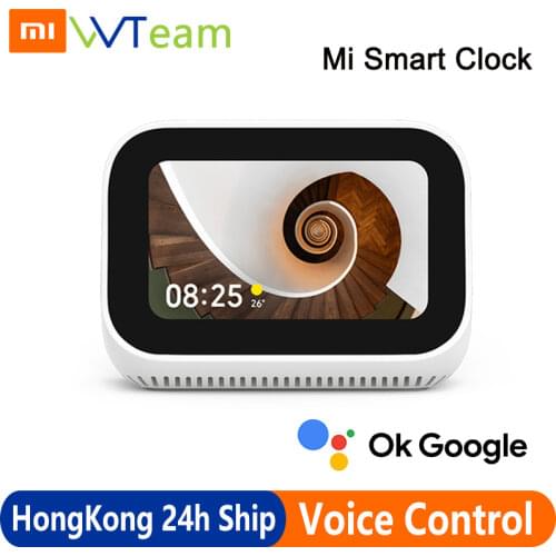 Global Version Xiaomi Mi Smart Clock AI Touch Screen Display Speaker Bluetooth 5.0 Alarm Clock WiFi Connection Ok Google Control