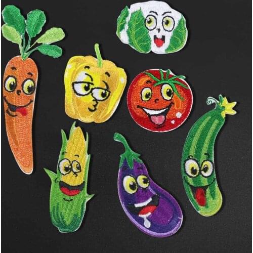High Quality Iron On vegetable DIY Applique Embroidery Patch Sew On Cartoon Bags Patch for Clothes Patches clothing accessories