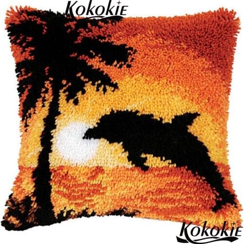 Latch hook diy rug pillow kits Patchwork Pillowcase counted cross stitch kits for embroidery 3d carpet needlework cushion mat