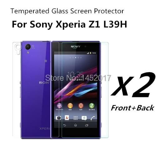 2pcs*(Front+Back) UNITECK HD 2.5D Tempered Glass Screen Protector For Sony Xperia Z1 L39H C6903 C6902 glass screen film