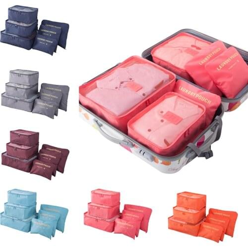 6 Pcs/Set Outdoor Travel Clothes Storage Bag Clothes Secret Storage Bag Multifunctional Practical Packing Luggage Organizer Bag