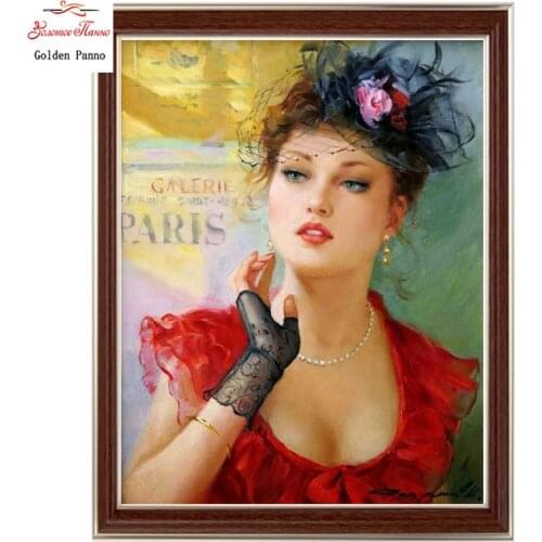 Golden Panno,Needlework,DIY DMC Cross stitch,Sets For Embroidery kit 14ct unprinted cotton thread Lace woman Cross-Stitching