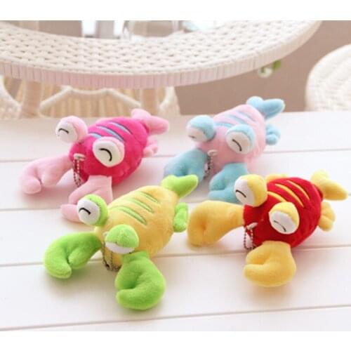 10PCS 15cm Colorful Lobster Decoration Bag Plush Mini Pendant Keychain Doll Ring Toy