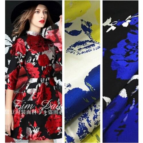 140cm peony jacquard fabric meter stiff seasons dress tutu fashion polyester fabric wholesale jacquard polyester fabric cloth