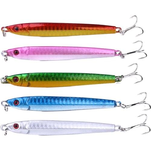 30g 40g Metal Jigging Blade Spoon Bait Sea Fishing Lead Fish Fishing Lures Treble Hook