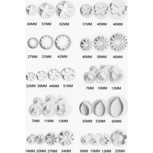 33Pcs Fondant Cake Decorating Sugarcraft Plunger Cutter Tools Mold Mould Cookies