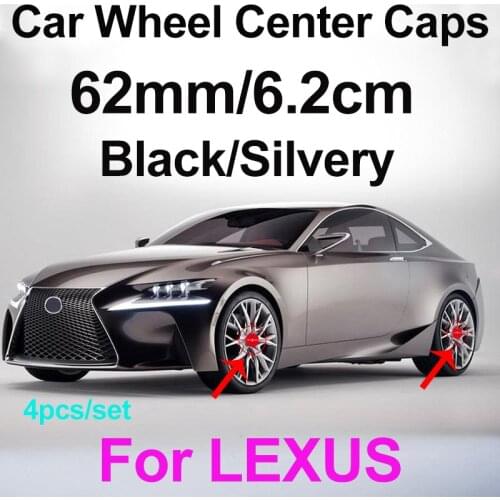 4pcs 62mm Car Styling Wheel Center Caps Wheel Hub Covers Black Silvery abs for Lexus RX GS 300 400 430 350 450 ES SC CT ES GX