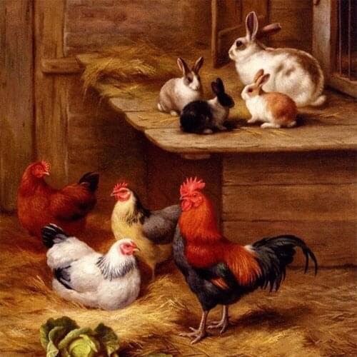 5D DIY Diamond Painting Animals Chicken Full Square Diamond Embroidery Kit Chicken Home Farmhouse Mosaic Rhinestone Home Decor