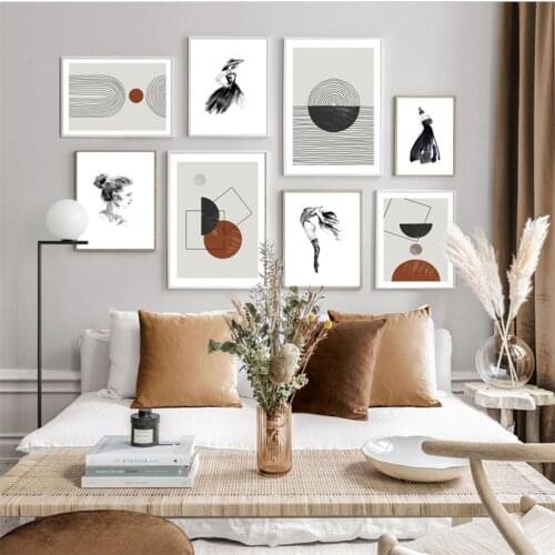 Geometry Abstract Poster Canvas Painting Wall Art Picture Black and White Figure Home Decor Poster and Print Living Room Design