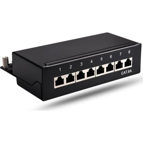 12 Port Cat 6 Networking Patch Panel Full Shielded Mini Desktop Wall Mounted Keystone Jack Cable RJ45 Adapter Weak Current Box