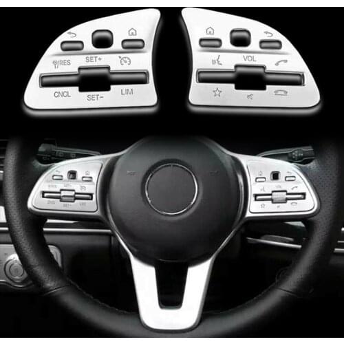 Car Left Hand Drive Steering Wheel Button Cover Sticker for Mercedes Benz a B C E Class GLE GLS GLB W177 W205 W213 2020
