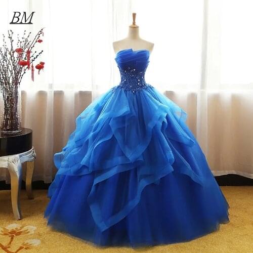BM Generous Royal Blue Quinceanera Dresses 2021 Ball Gown Beaded Prom Girls 16 Birthday Princess Pageant Party Gown BM774