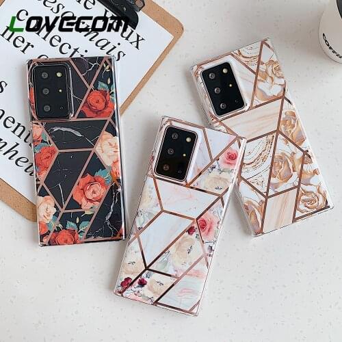 Electroplated Splicing Flower Phone Case For Samsung S21 Ultra S20 S10 Plus A21S A50 A70 Note 10 Pro Elegant Soft IMD Back Cover