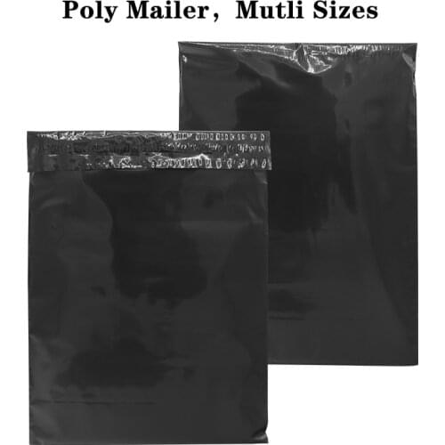 100pcs Black Poly Mailers Shipping Envelops Self Sealing Envelopes Boutique Custom Bags Waterproof and Tear-proof Postal Mailers