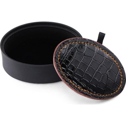 DY new round of high quality black leather tie clip Cufflinks box 12pcs/lot shirt Cufflinks tie clip set gift box size 9*6.6*3