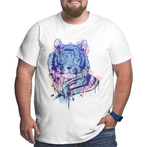 Kanpa Summer 100% Custom Street Graffiti Tiger T Shirts for Big Men Pattern Men Workout Tops White Harajuku Shirts XL