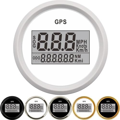 GPS Speedometer Gauge Odometer 52MM Speed Meter Waterproof Digital MPH 0-999 KMH Speed Gauge GPS Antenna LCD Gauge Red Backlight