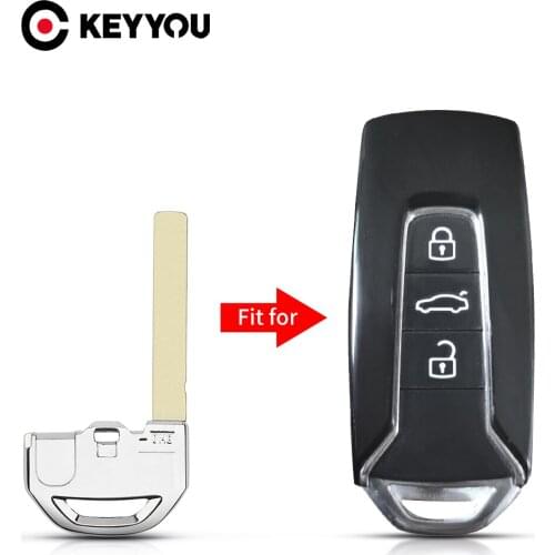 KEYYOU Blank Smart Insert Emergency Remote Key Blade For VW Volkswagen Touareg Emergency Smart Spare Uncut Key Blade Replacement
