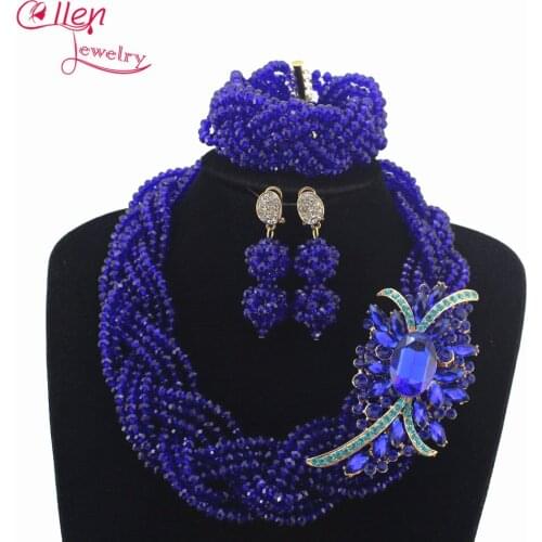 African Beads Jewelry Set nigerian wedding bridal Crystal Beads Necklace Set African style Statement necklace jewelry set W12956