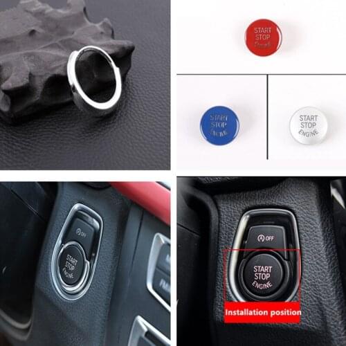 ABS Car One-key Start Button Cover X5 3 Series Car One-Key Start Button Chrome Decor Circle Ring for BMW 1/2/3/3GT/4/X1 Series