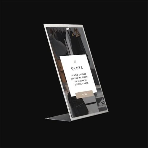 L A4 Silvery Metal Desk Top Price List Menu Display Paper Tag Magnetic Metal Label Clip Stand Bill Board