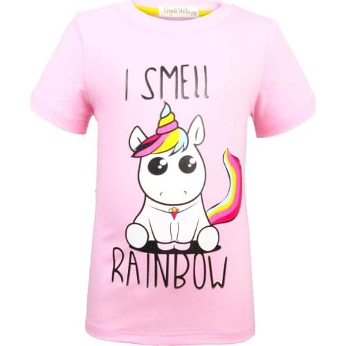 Summer girl clothes cute Unicorn tshirt cartoon cotton Short sleeve clothes T-shirt tops for girls 0003