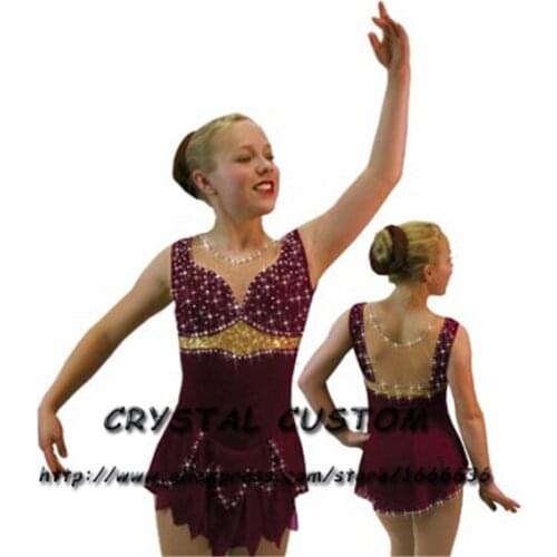 Hot Sales Ice Figure Skating Dresses Fashion New Brand Competition Girls Figure Skating Dresses Crystal DR3670