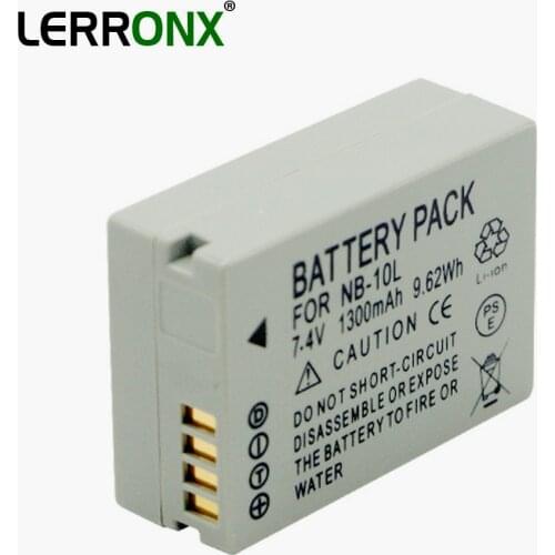NB-10L NB10L 7.4V 1300mAh Lithium Rechargeable Camera Battery NB 10L for Canon PowerShot G1X G3X G15 G16 SX40HS SX50HS SX60HS