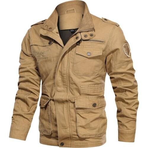 2021 Mens Mlitary Jacket Outdoor Large Size Casual Cotton Jacket Spring Autumn Combat Jacket Military Work Winbreaker Coat Men