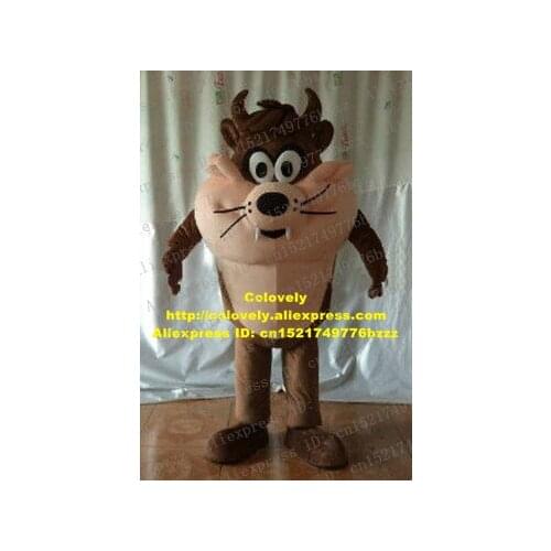 Naughty Wise Brown Tasmanian Devil Bugs Bunny Mascot Costume Mascotte Cartoon With Bright Eyes Pink Tummy No.4135 Free Ship