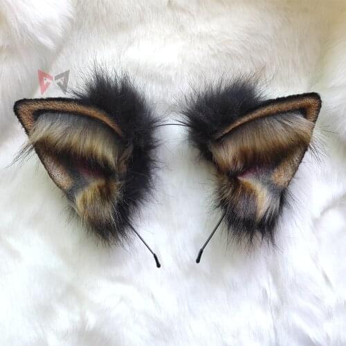 New Black Wolf Cat Ears Hair Hoop Hand Made Work For KC Cosplay Party Game Costume Accessories Custom Made